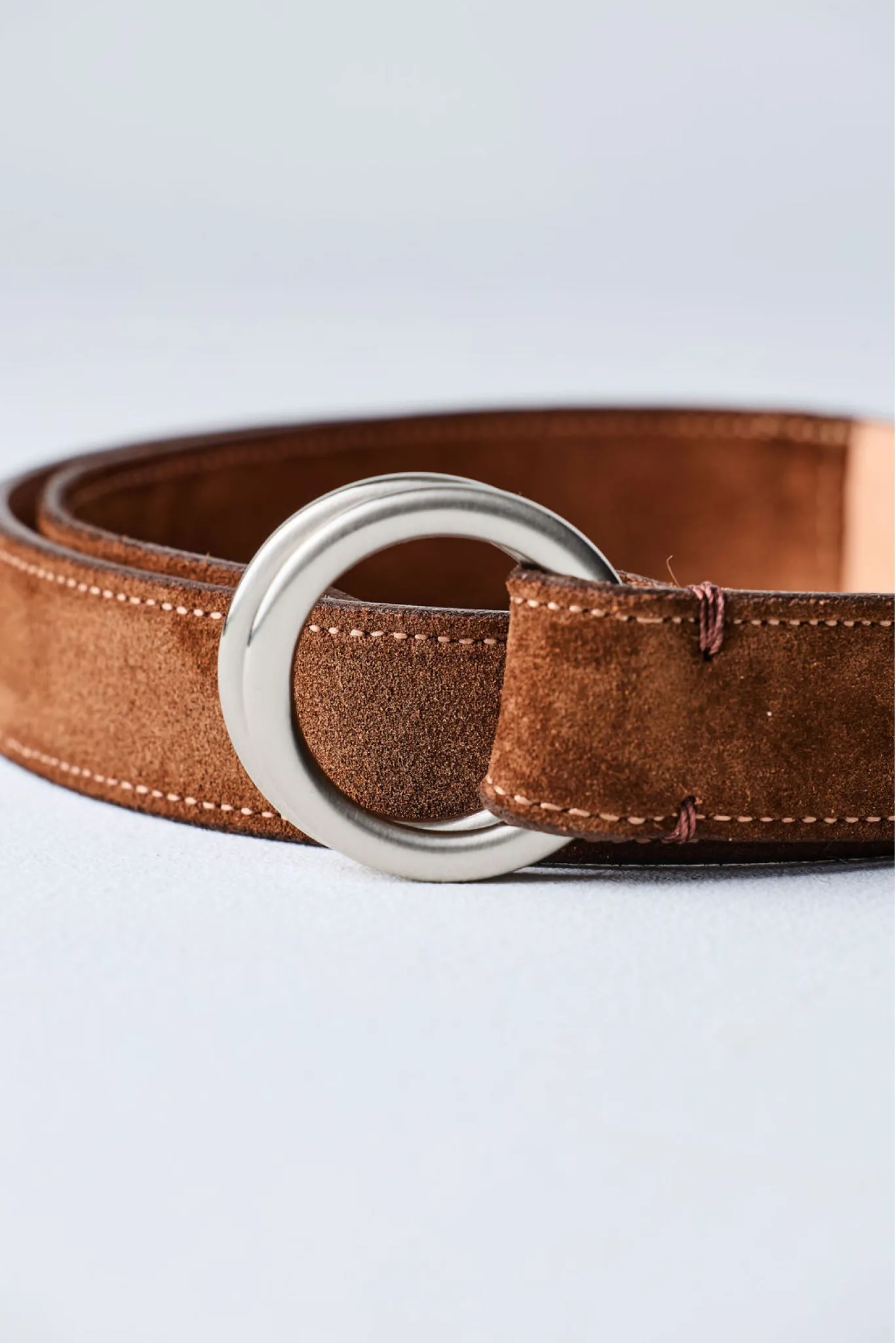Italian Suede O-Ring Belt by Martin Dingman — Snuff