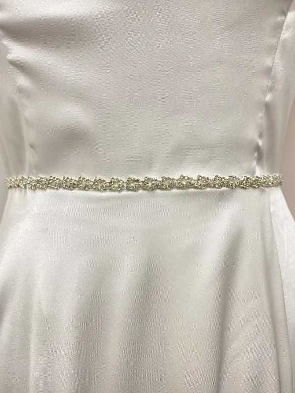 Ivory Rhinestone Belt 16 Belt