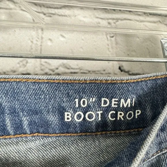 J Crew 10'' Demi Boot Crop Jeans Womens 30 Tall BT729 Blue Marion Wash Fall 2023