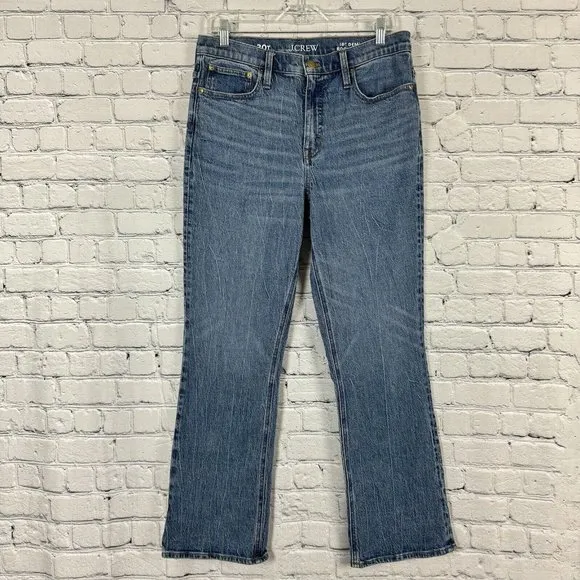 J Crew 10'' Demi Boot Crop Jeans Womens 30 Tall BT729 Blue Marion Wash Fall 2023