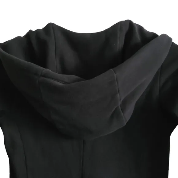 JAMES PERSE Black Button Front Heavyweight Fleece Hoodie Jacket Women's M/L
