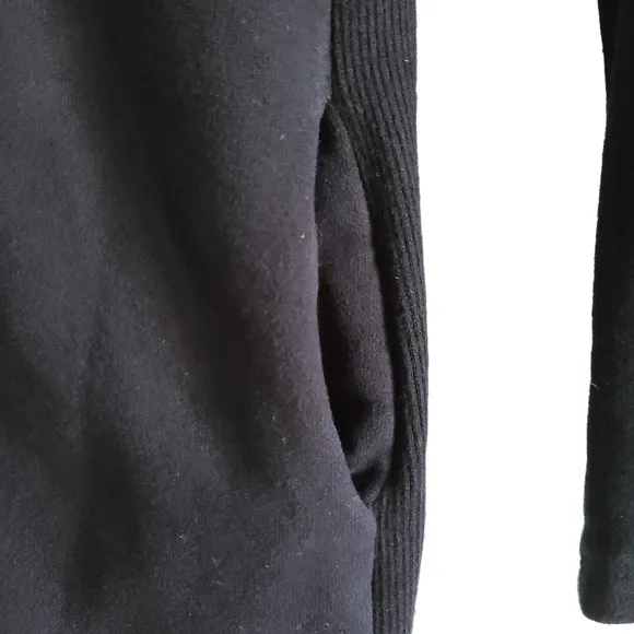 JAMES PERSE Black Button Front Heavyweight Fleece Hoodie Jacket Women's M/L