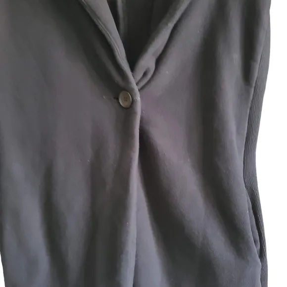 JAMES PERSE Black Button Front Heavyweight Fleece Hoodie Jacket Women's M/L