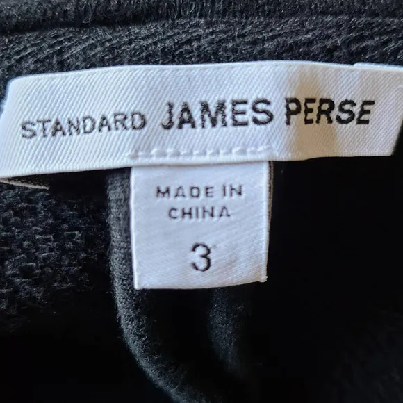 JAMES PERSE Black Button Front Heavyweight Fleece Hoodie Jacket Women's M/L