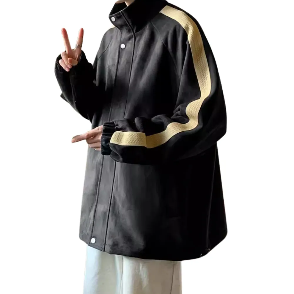Japanese Stand Collar Suede Jacket