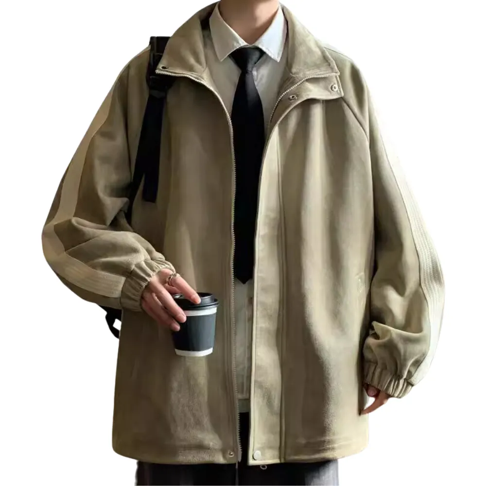 Japanese Stand Collar Suede Jacket