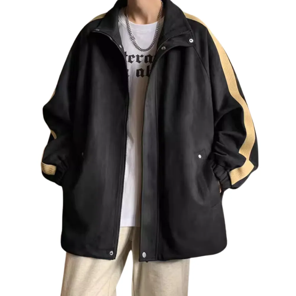 Japanese Stand Collar Suede Jacket