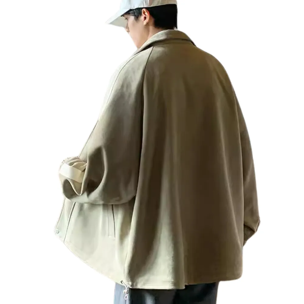 Japanese Stand Collar Suede Jacket