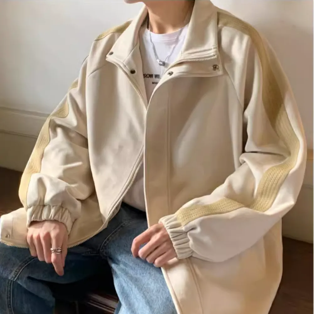 Japanese Stand Collar Suede Jacket