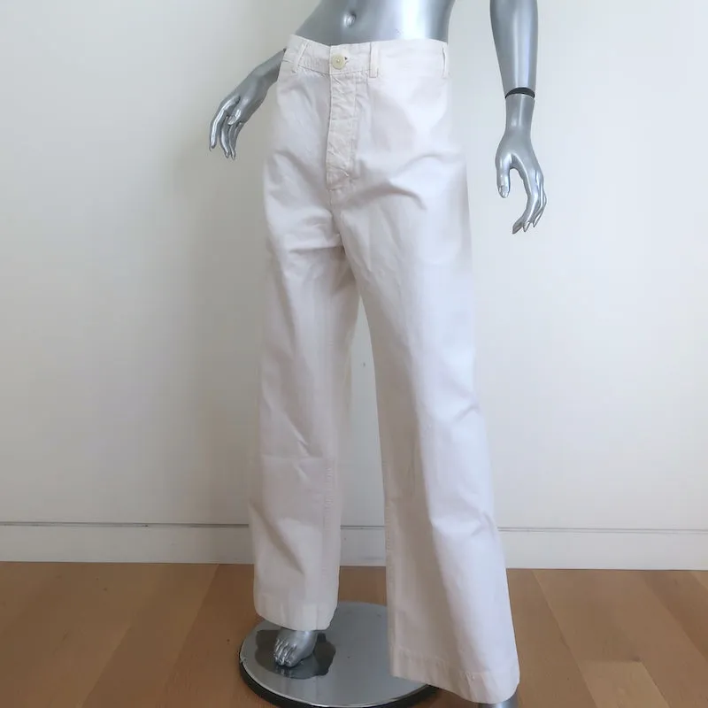 Jesse Kamm Sailor Pants White Cotton Canvas Size 12