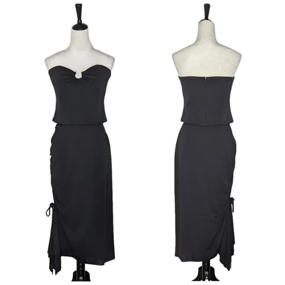 Jessica Howard Strapless Black 2 Piece Party Evening Dress Size 14 NWT