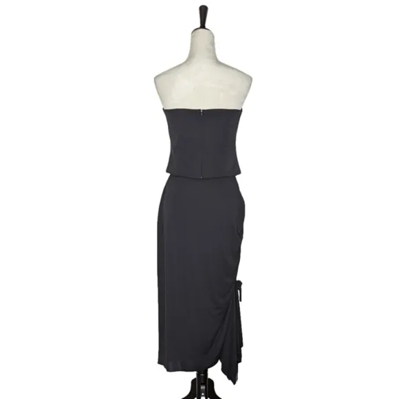Jessica Howard Strapless Black 2 Piece Party Evening Dress Size 14 NWT