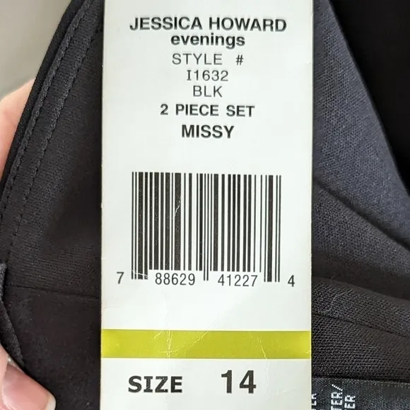 Jessica Howard Strapless Black 2 Piece Party Evening Dress Size 14 NWT