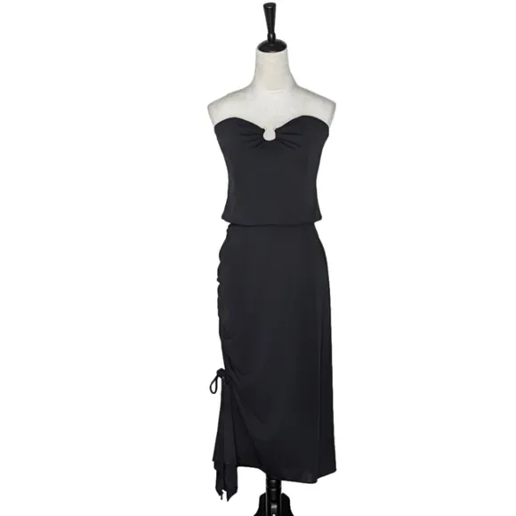 Jessica Howard Strapless Black 2 Piece Party Evening Dress Size 14 NWT