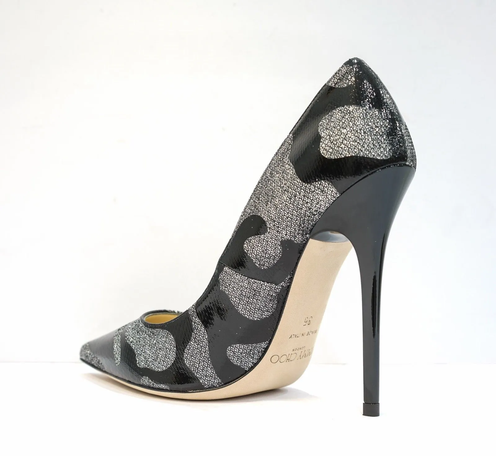 Jimmy Choo Women's Black Glitter Shoe ANOUK - 35.5 Last Size  60% OFF
