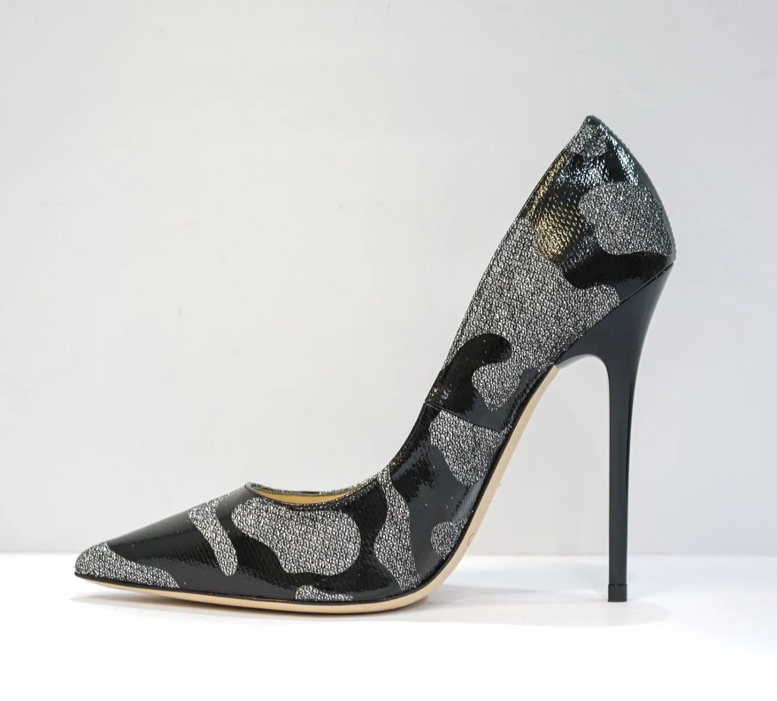 Jimmy Choo Women's Black Glitter Shoe ANOUK - 35.5 Last Size  60% OFF