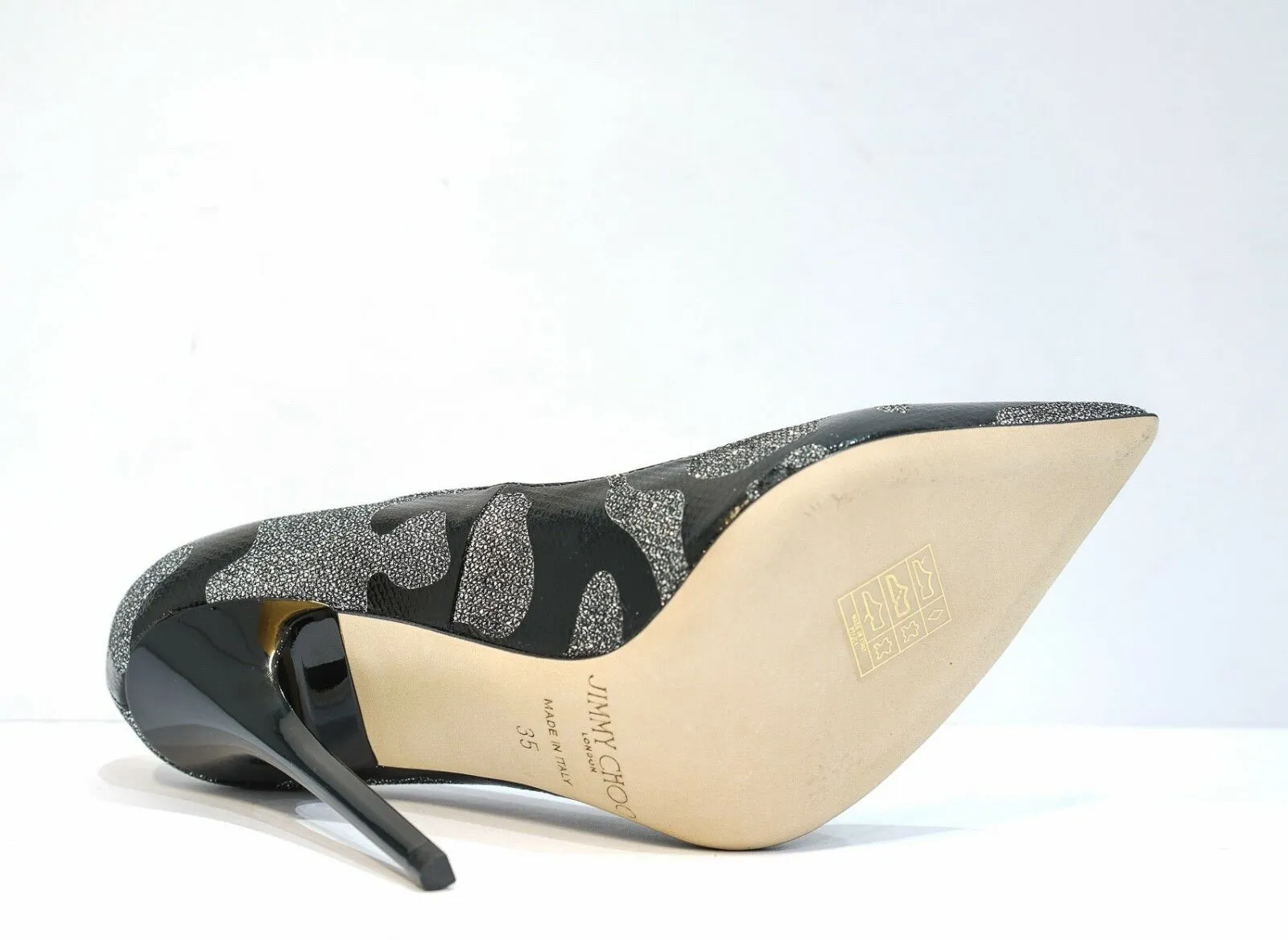Jimmy Choo Women's Black Glitter Shoe ANOUK - 35.5 Last Size  60% OFF