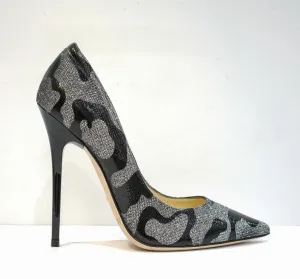Jimmy Choo Women's Black Glitter Shoe ANOUK - 35.5 Last Size  60% OFF