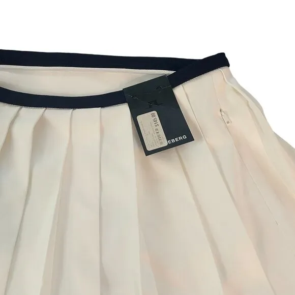 J.Lindeberg Women's Sierra Pleat Golf/Tennis Skirt White/Navy, Size XL NWT