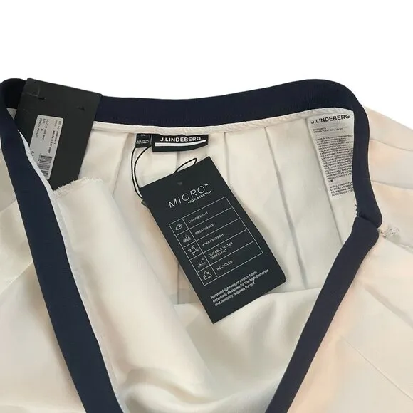 J.Lindeberg Women's Sierra Pleat Golf/Tennis Skirt White/Navy, Size XL NWT