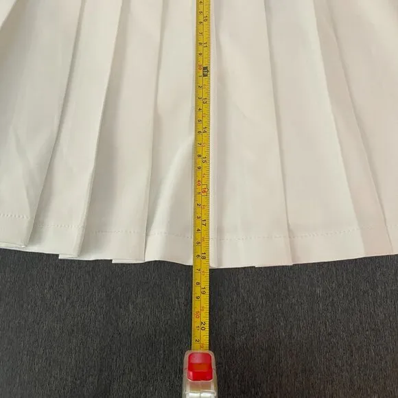 J.Lindeberg Women's Sierra Pleat Golf/Tennis Skirt White/Navy, Size XL NWT