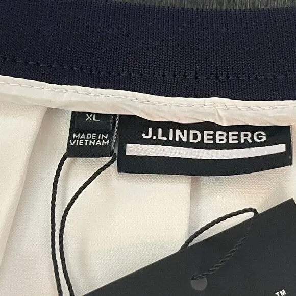 J.Lindeberg Women's Sierra Pleat Golf/Tennis Skirt White/Navy, Size XL NWT