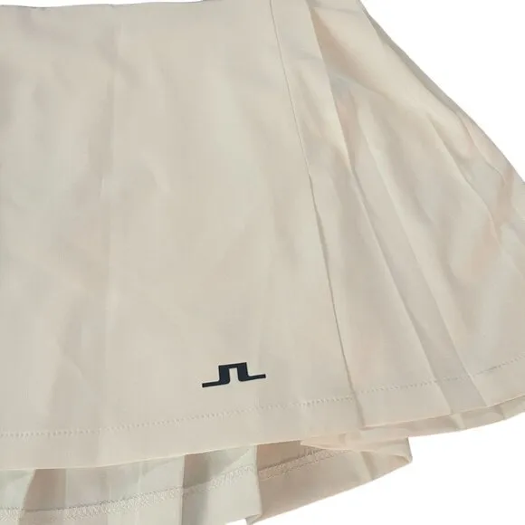 J.Lindeberg Women's Sierra Pleat Golf/Tennis Skirt White/Navy, Size XL NWT