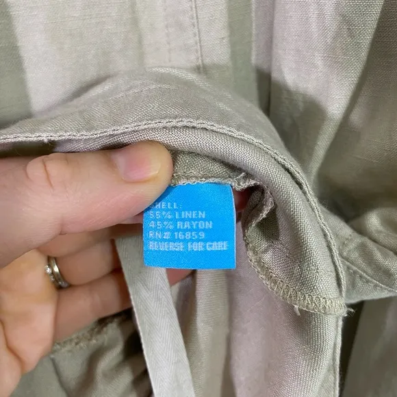 J.Mclaughlin Skye Jacket Women's Linen Blend Beige Shirt Jacket Size Medium