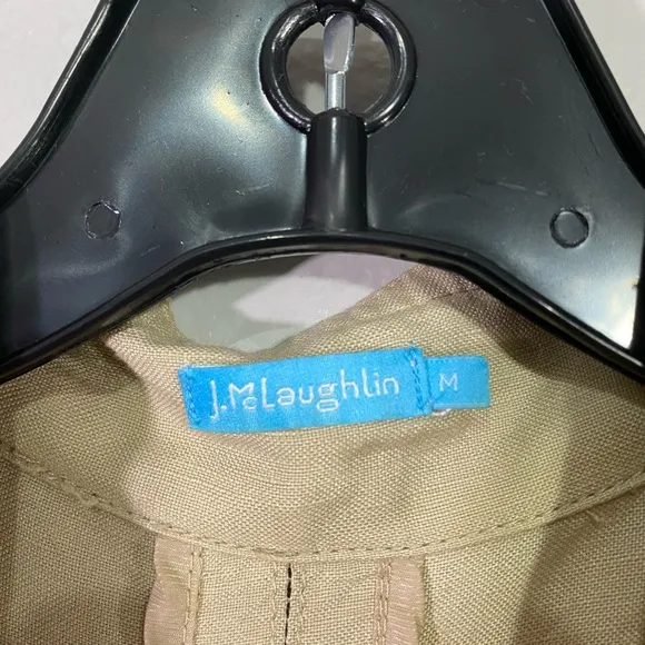 J.Mclaughlin Skye Jacket Women's Linen Blend Beige Shirt Jacket Size Medium