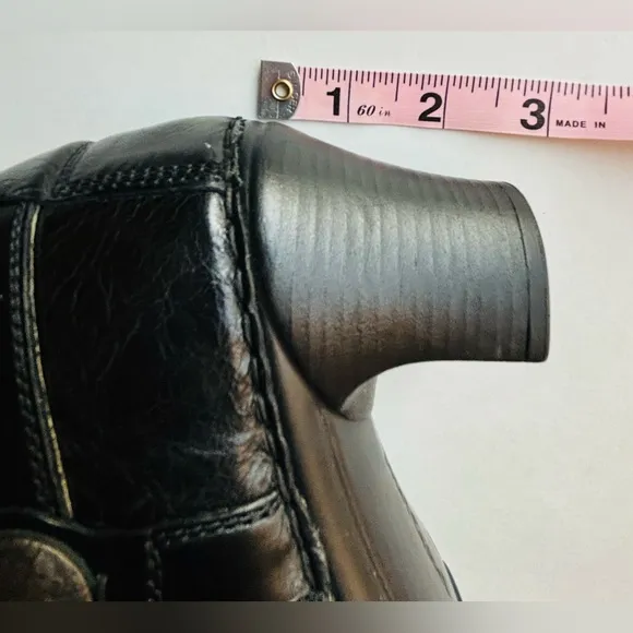 Josef Seibel Booties Sz US 6/7 EU 37 Block Heel Blk Leather Booties Comfort Boot