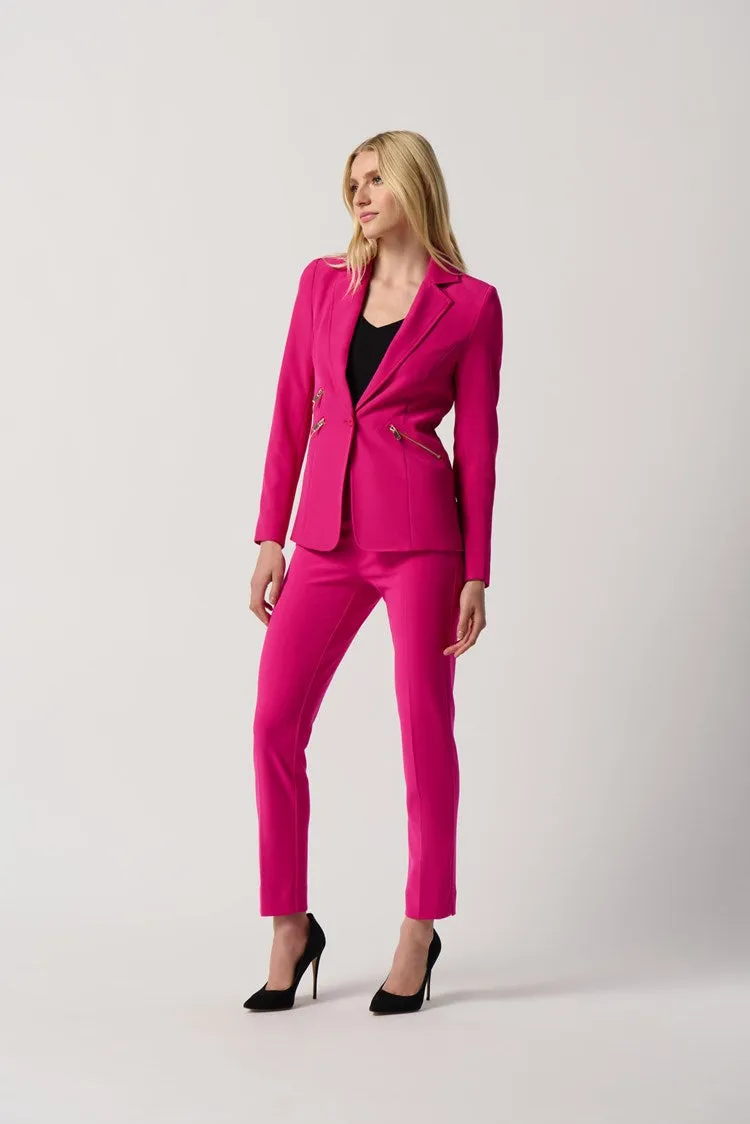 Joseph Ribkoff Woven Blazer With Zippered Pockets