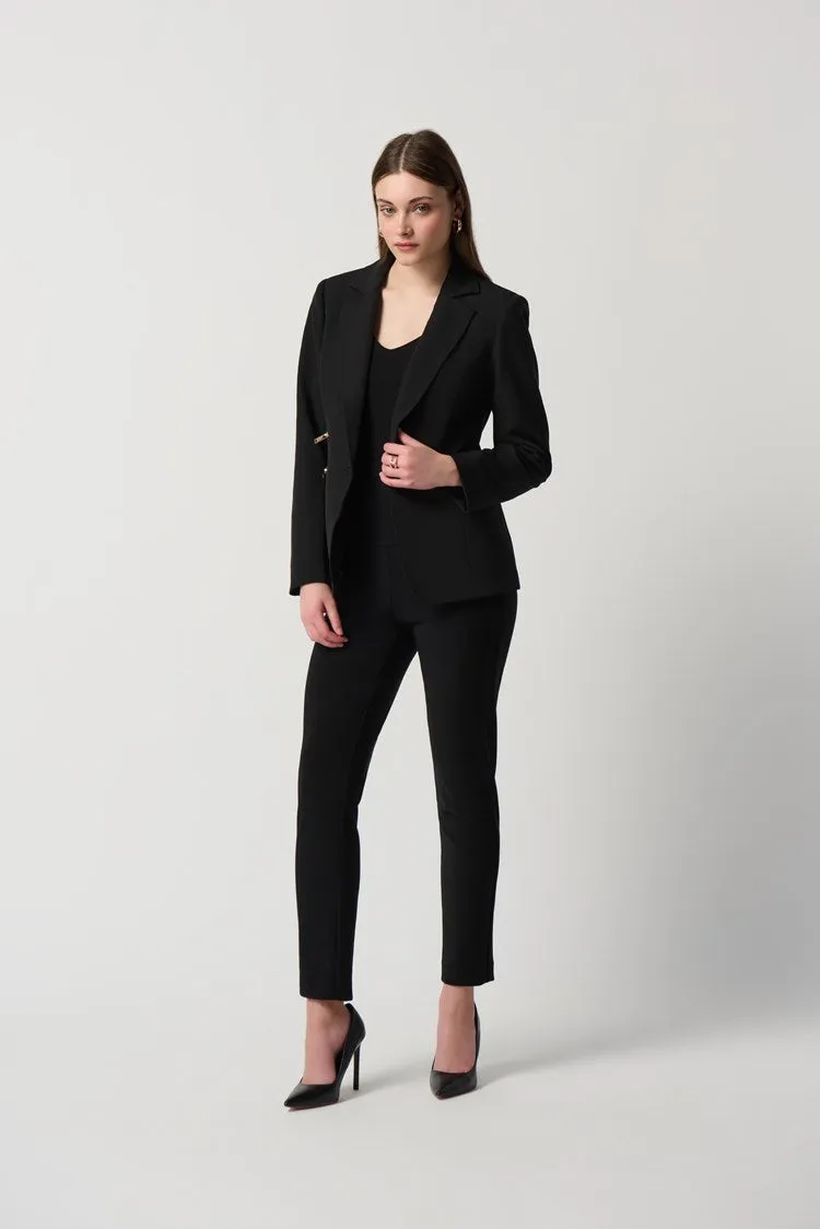 Joseph Ribkoff Woven Blazer With Zippered Pockets