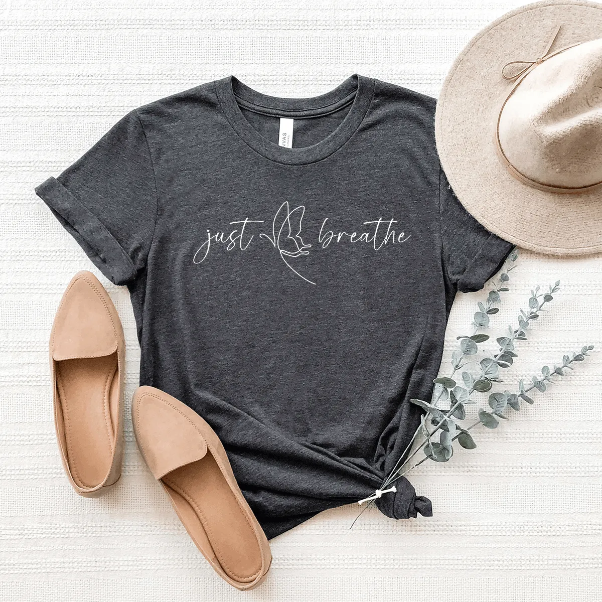 Just Breathe (Butterfly) - Bella Canvas Tee