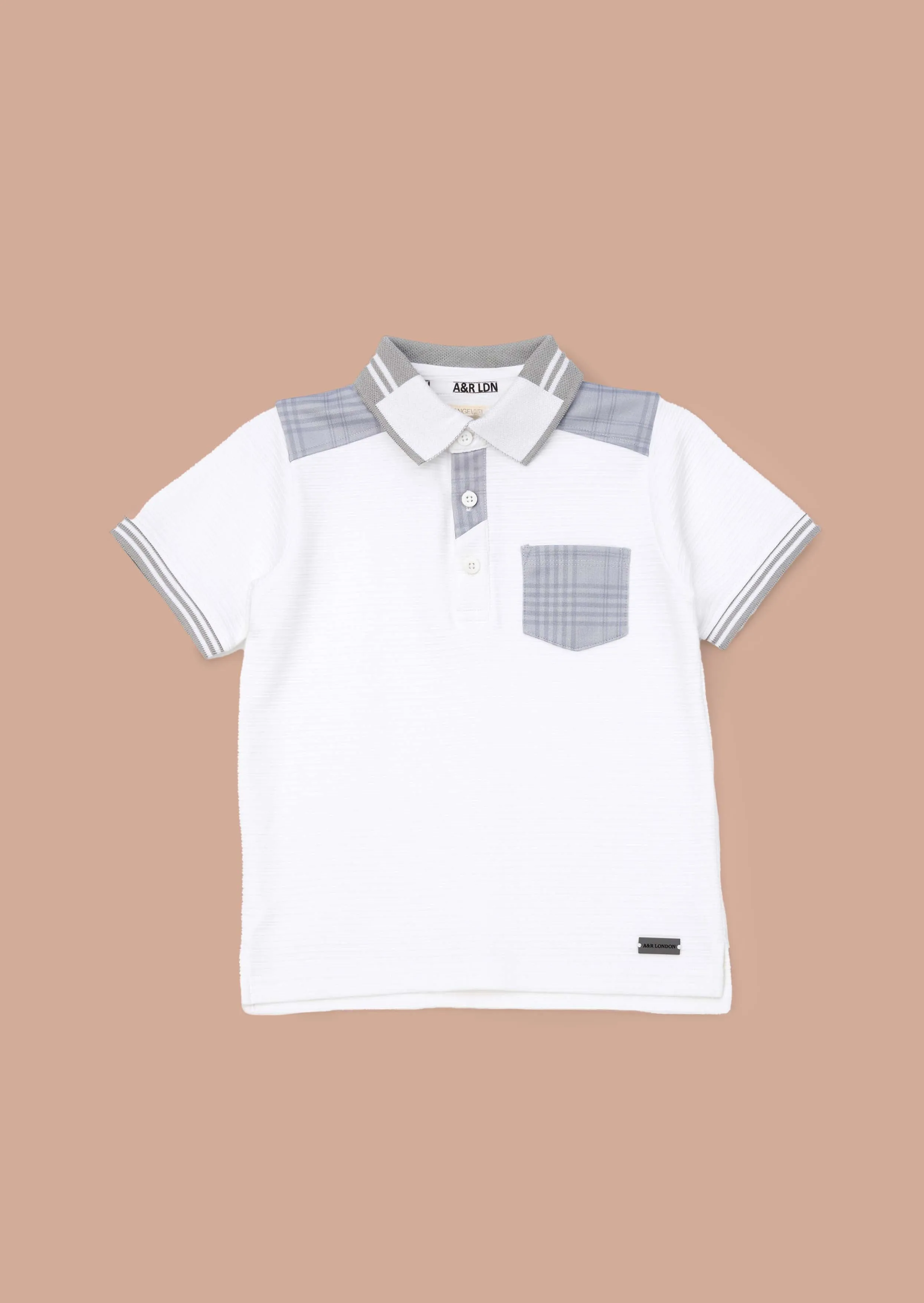 Kane White Colour Block Polo