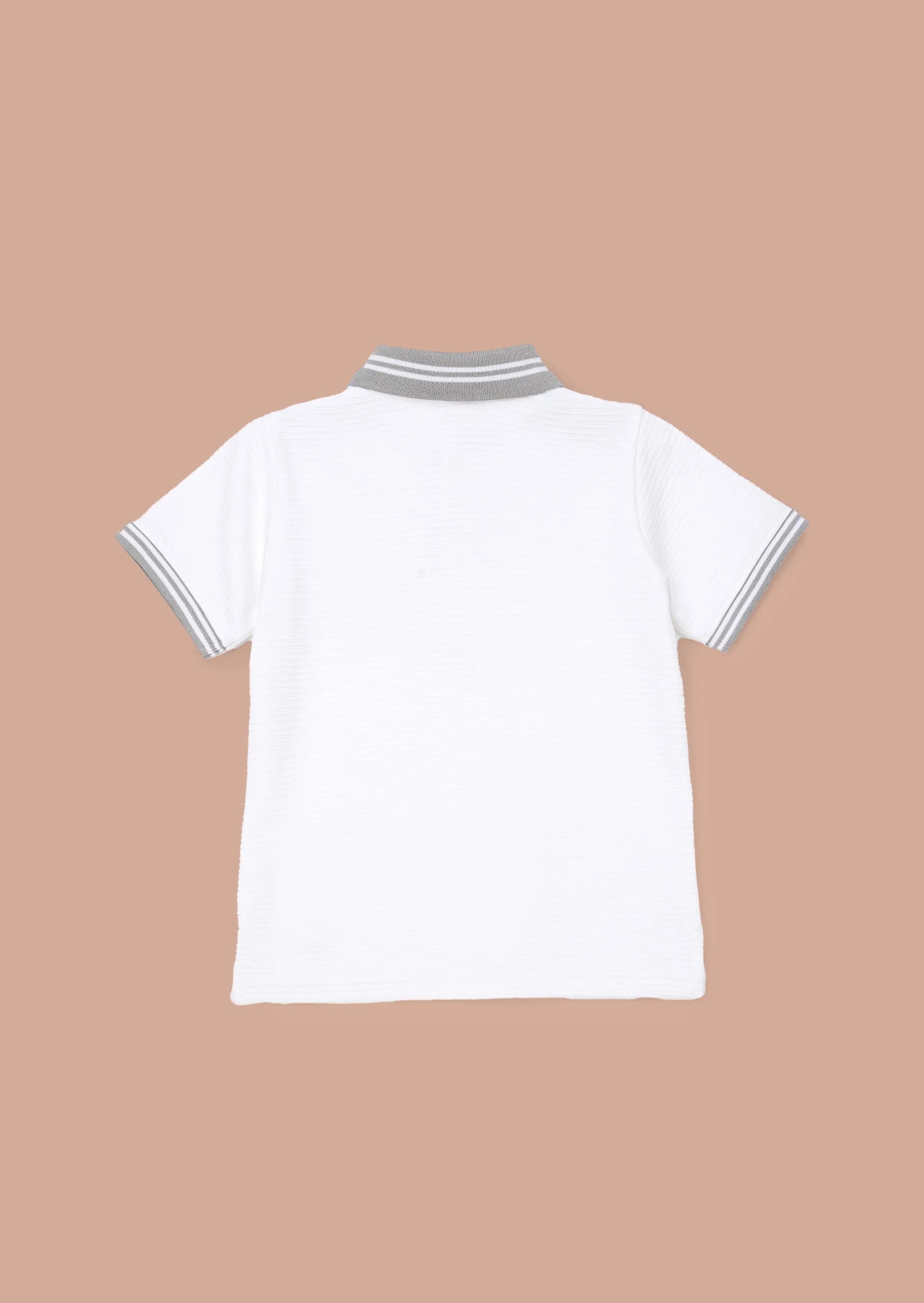 Kane White Colour Block Polo