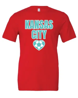 Kansas City Women's Soccer HEART Red Tee