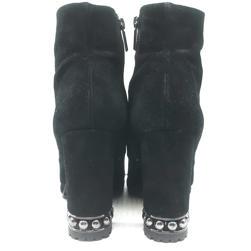 Karl Lagerfeld Lenore Ankle Boots Black Suede Size 8 Platform Booties