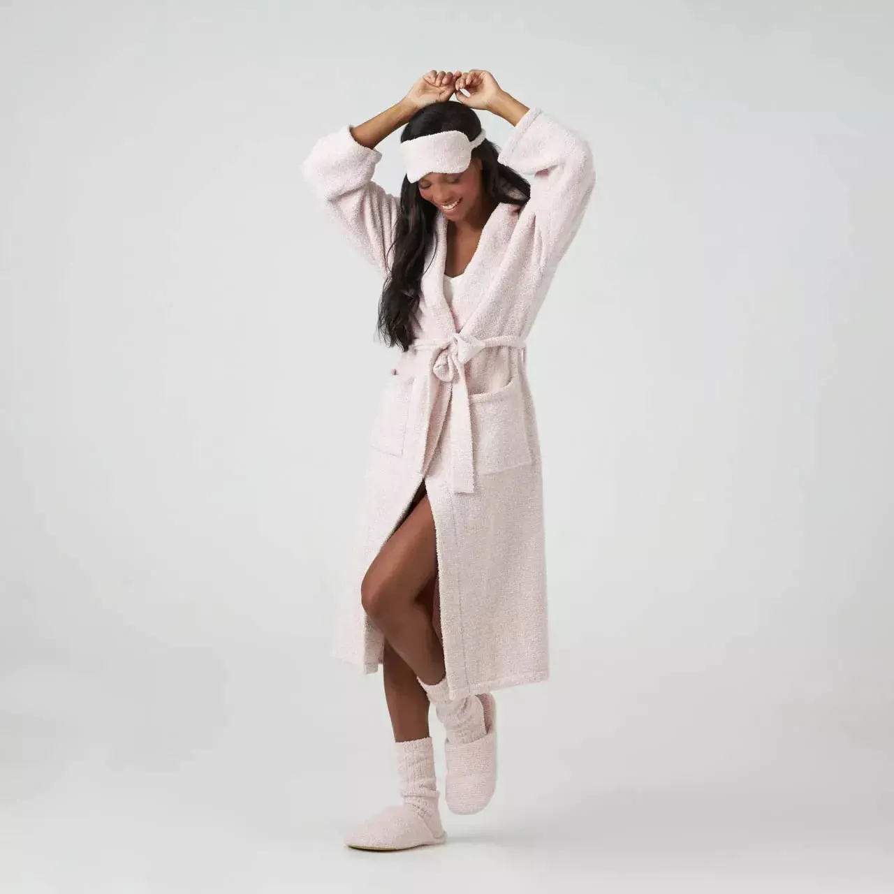 Kashwere Lounge Ultra Plush Blush Pink & White Heathered Spa Slippers ~ LAST CHANCE SALE ~ LIMITED QUANTITIES
