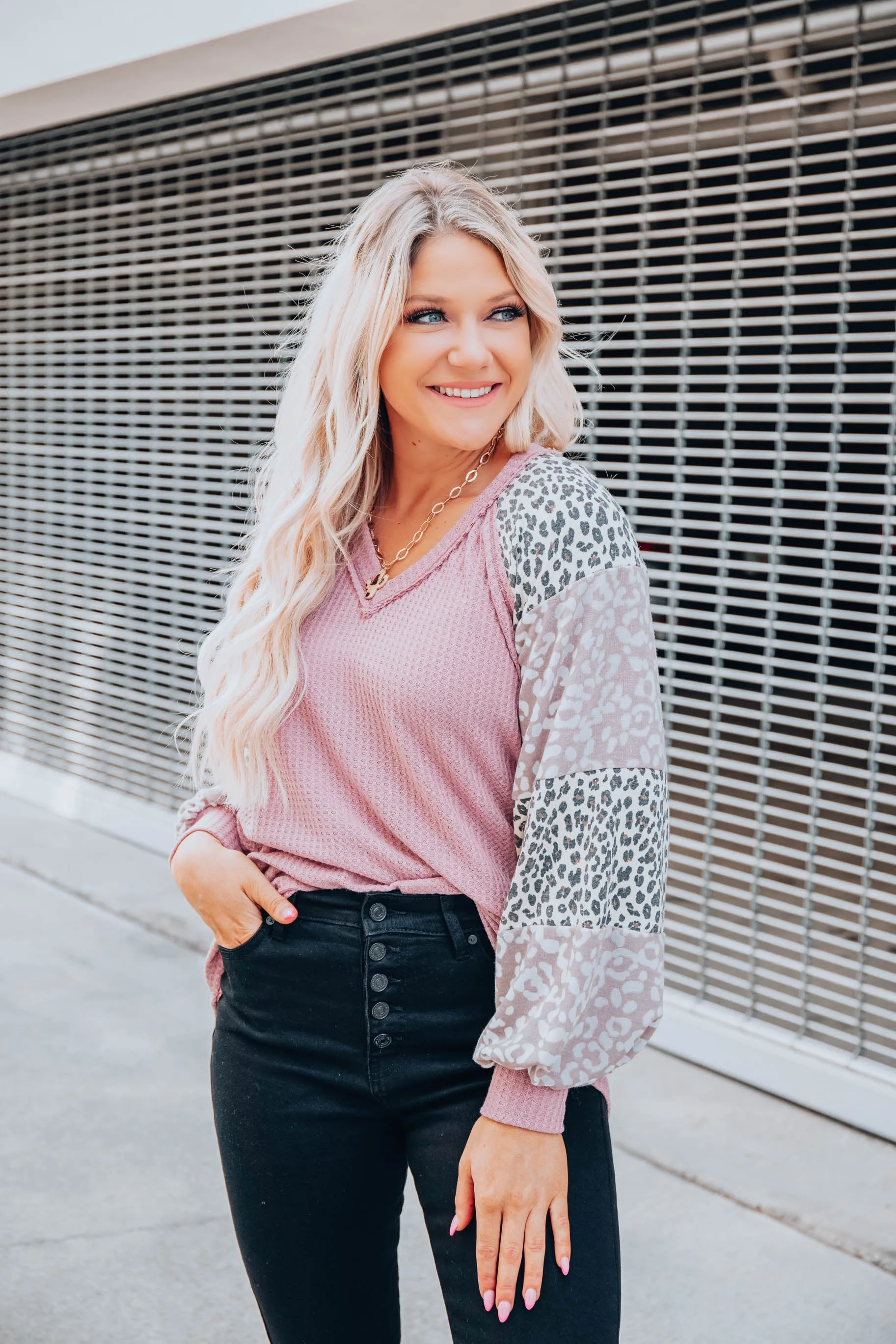 Keepin' It Casual Color Block Top - Mauve