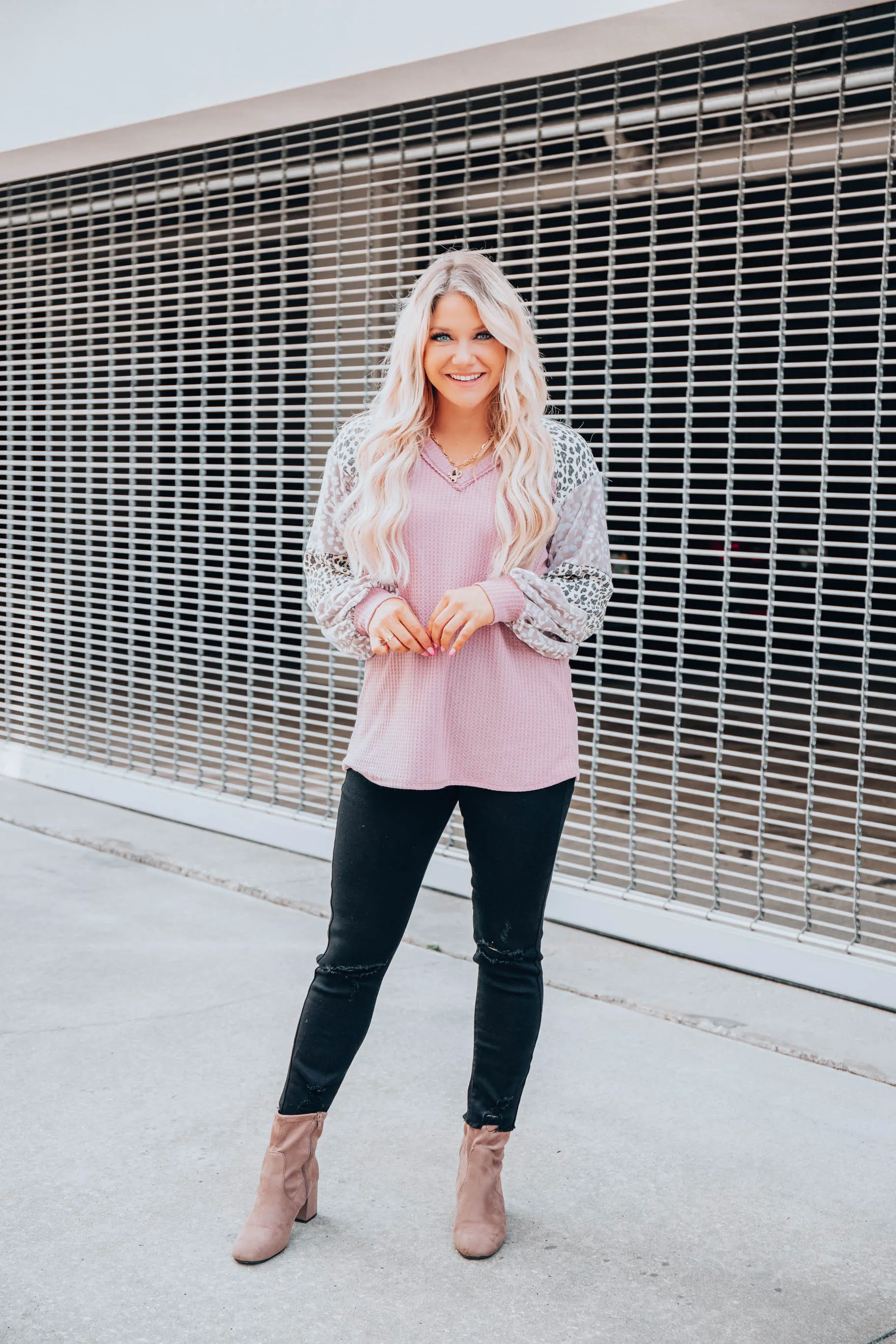 Keepin' It Casual Color Block Top - Mauve