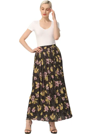 Kimi   Kai Women Print Box Pleat Maxi Skirt