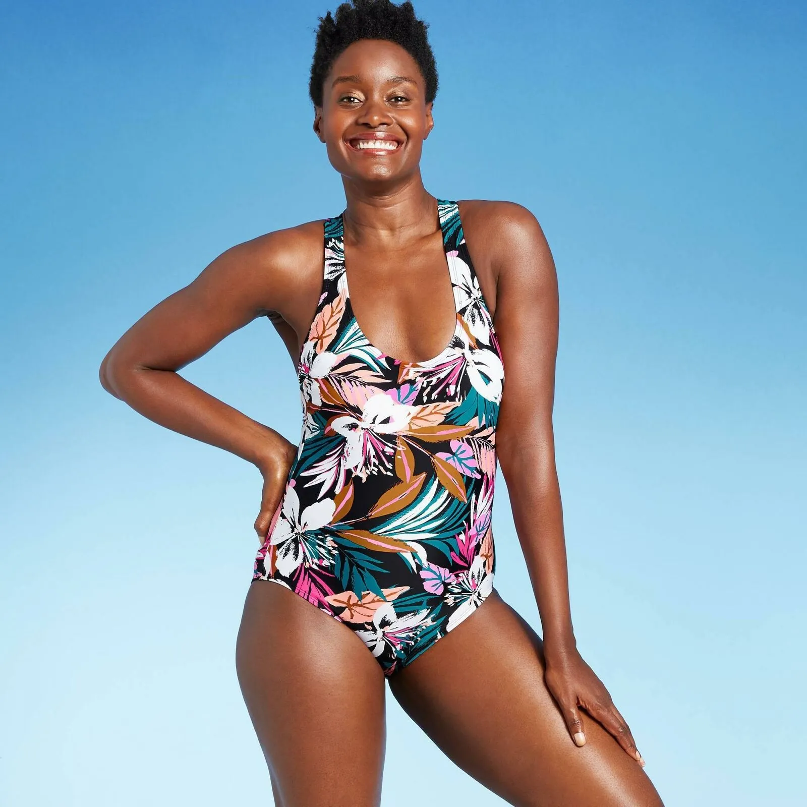 Kona Sol Women's Twist-Back Medium Coverage One Piece Swimsuit