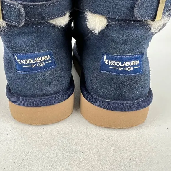 Koolaburra Womens Remley Mini Blue Suede Ankle Boot Winter Snow 1105809 size 7