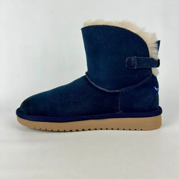 Koolaburra Womens Remley Mini Blue Suede Ankle Boot Winter Snow 1105809 size 7