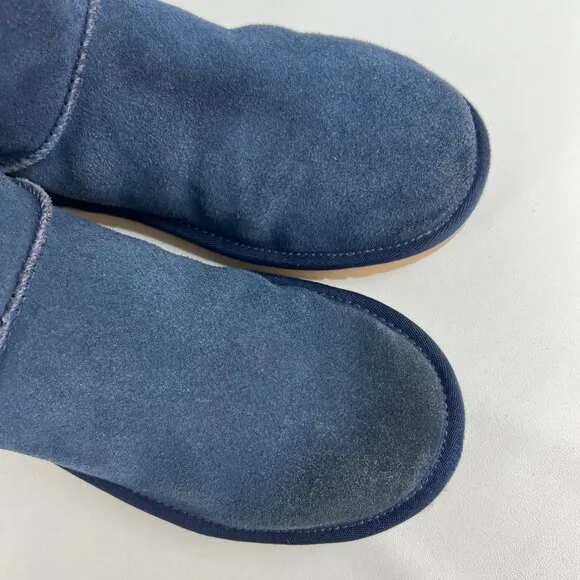 Koolaburra Womens Remley Mini Blue Suede Ankle Boot Winter Snow 1105809 size 7
