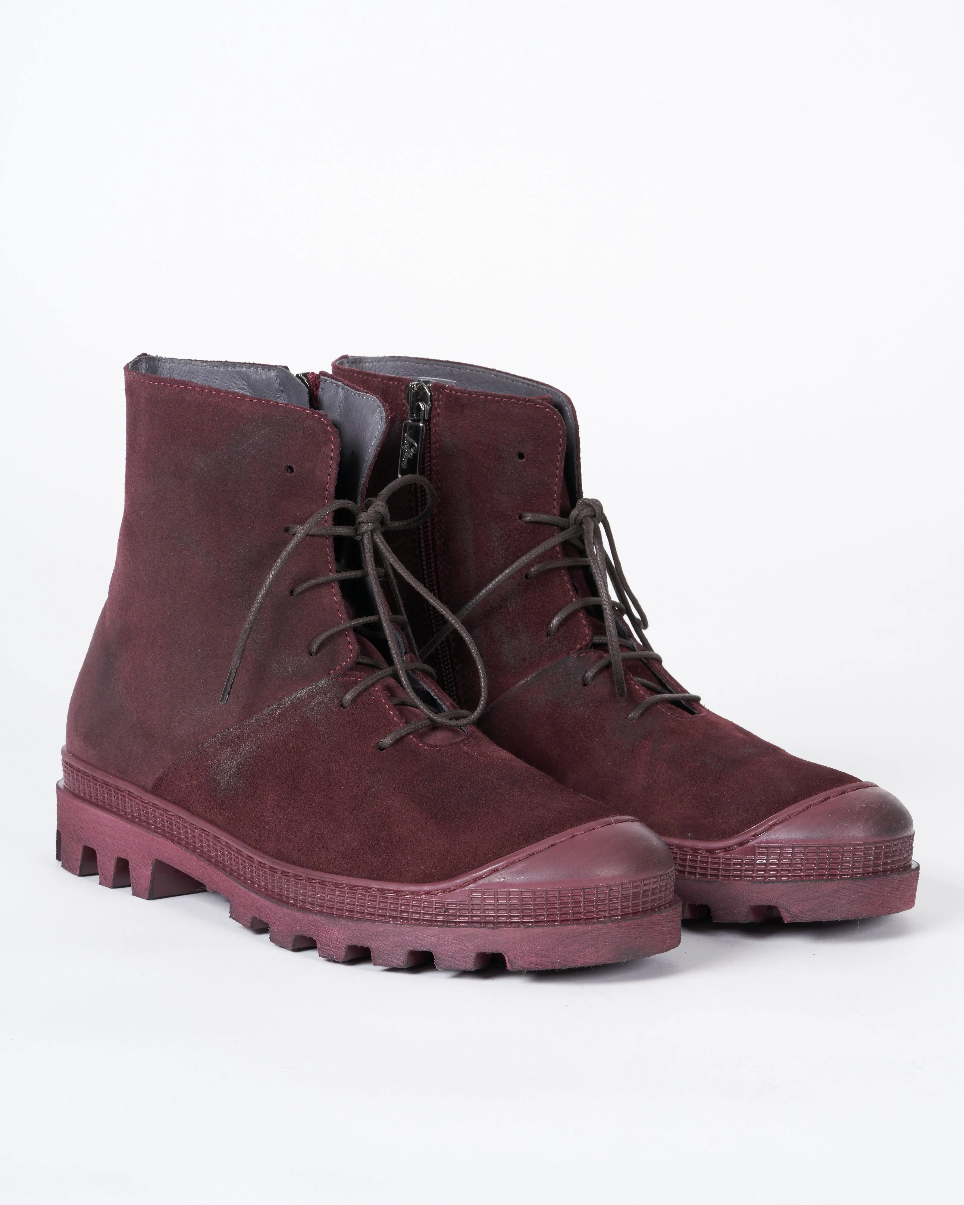 lace up lug sole short boot