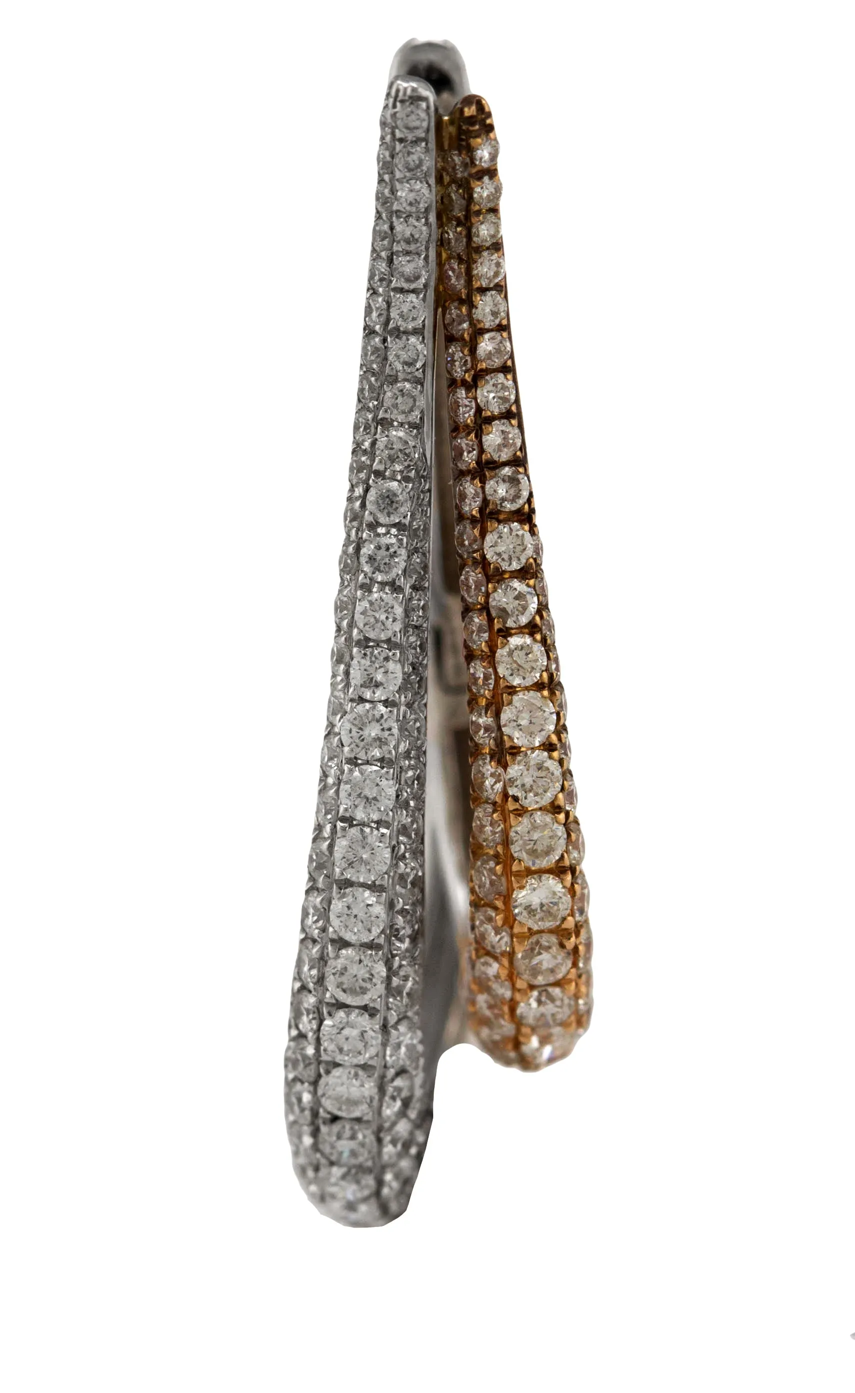 Ladies Elegant 14K White Rose Gold Two-Tone 3.07ctw Diamond Drop/Dangle Earrings