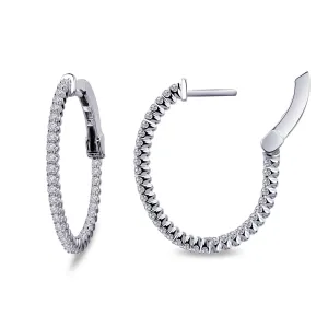 Lafonn Simulated Diamond 1.05ct Oval Inside Out Hoop Earrings E3030CLP