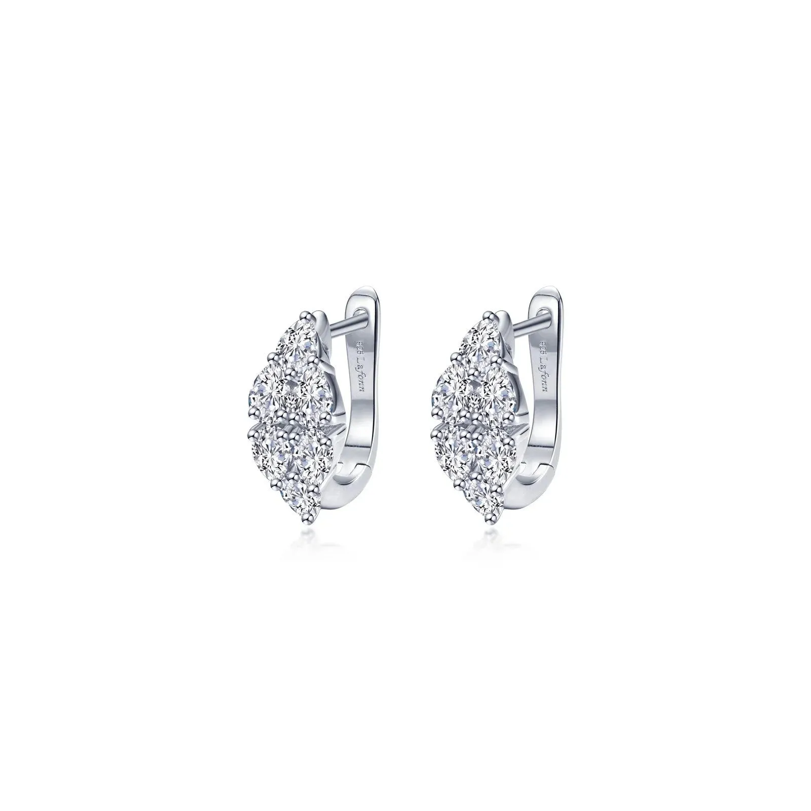 Lafonn Simulated Diamond Cluster Huggie Hoop Earrings E0598CLP