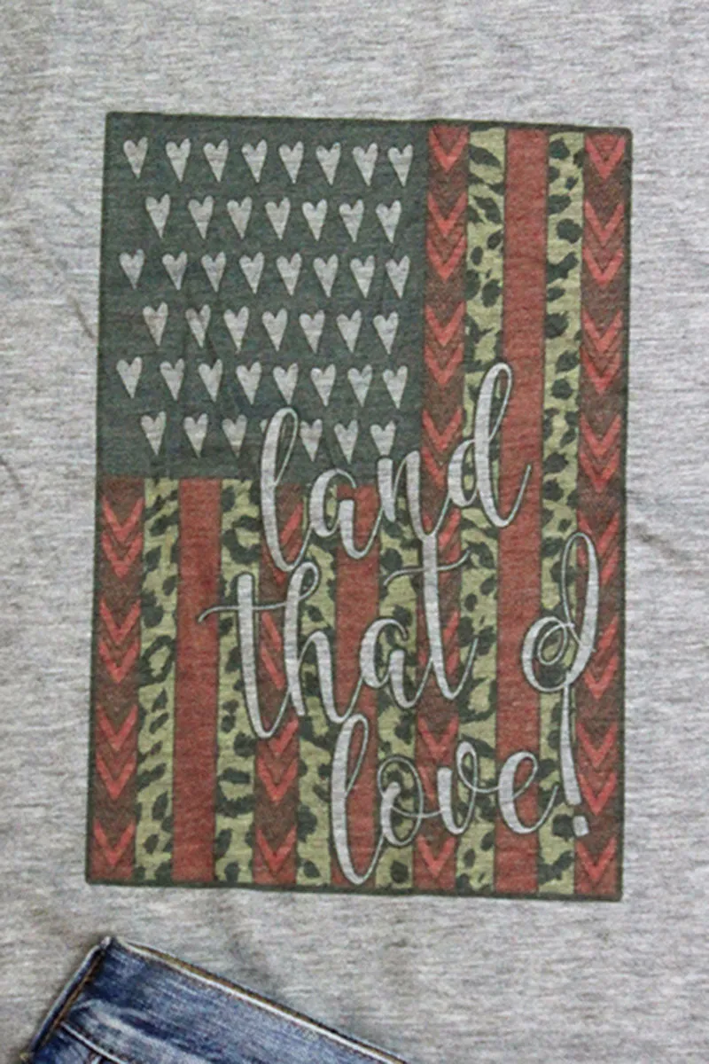 Land That I Love Leopard Flag Women's Flowy Scoop Muscle Tank